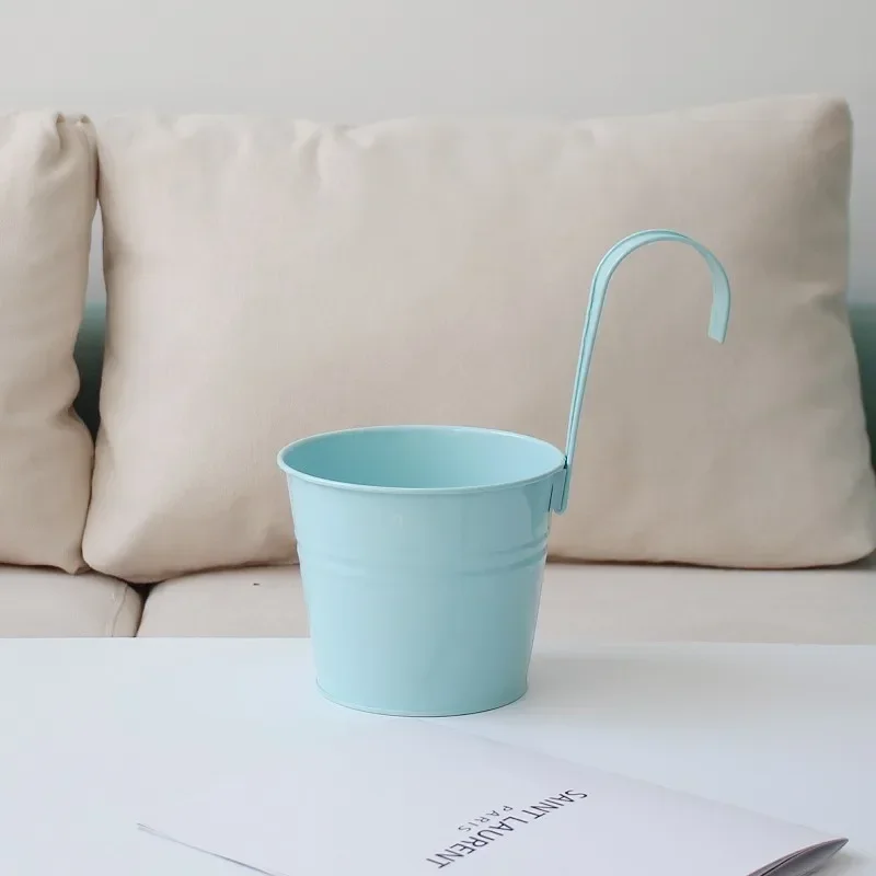 Металлические подвесные цветочные горшки, железная Подвеска для помещений со съемными крючками для балкона