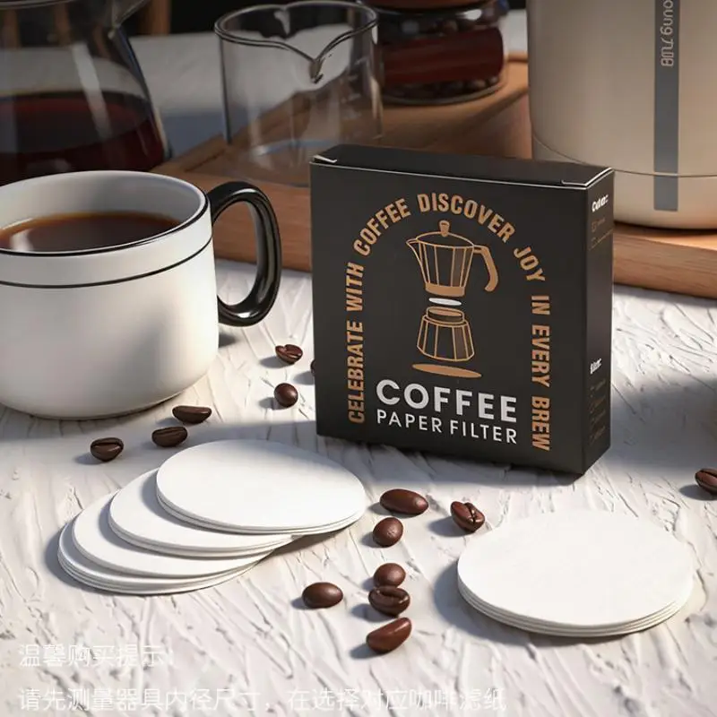 Coffee Filter Paper 100 Pack Unbleached Disposable Filters for Italian Portafilter Espresso Coffee Makers Office Use