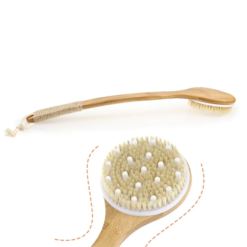 

1pc Anti-Slip Bath Brush Long Handle 47Cm Soft Bristle Scrubber Body Exfoliator Back Massage Shower Tool For Men Women