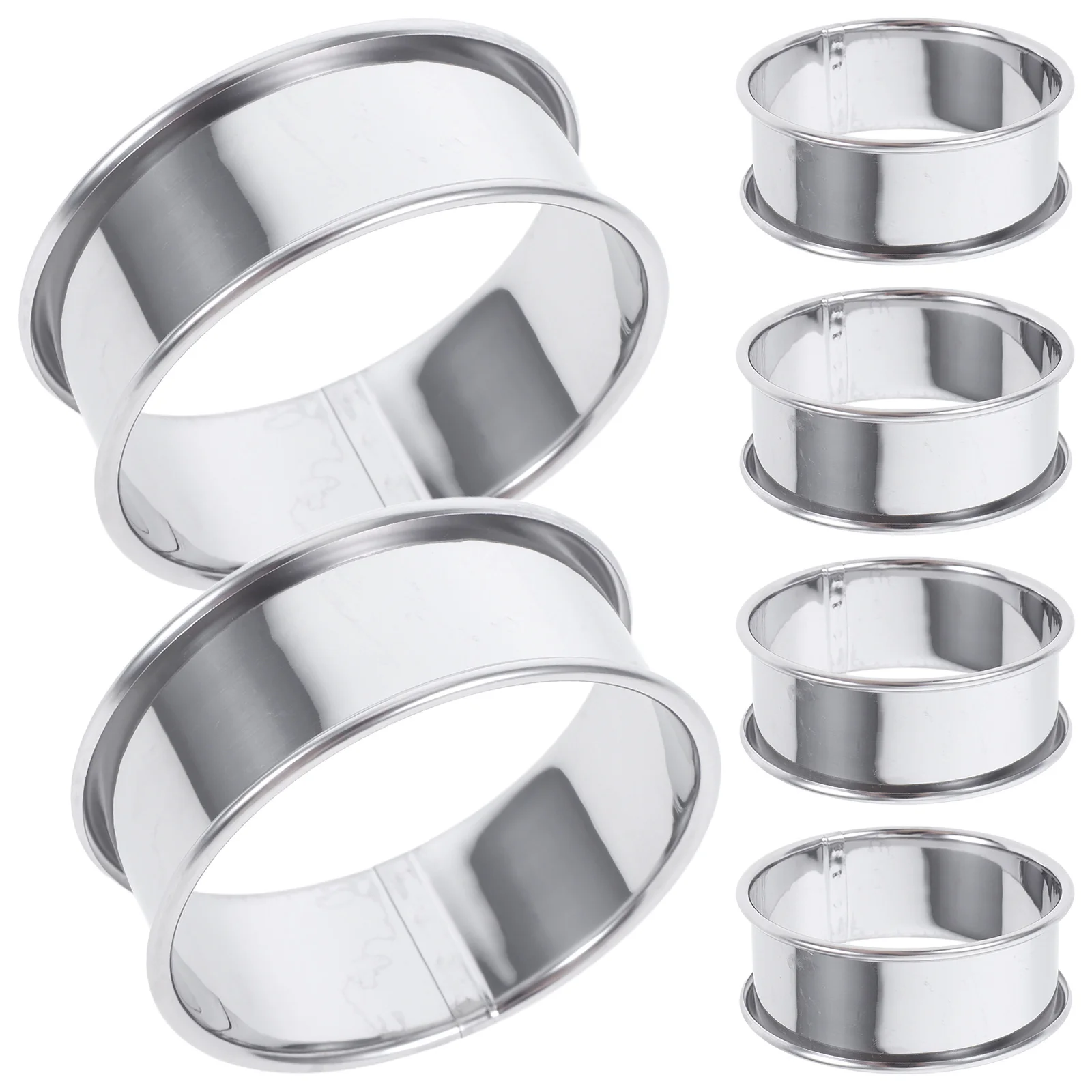 

6pcs Nonstick Round Tart Rings Stainless Steel Baking Molds For Muffins Tarts Pancakes Mousse Cakes Easy Clean Kitchen Baking