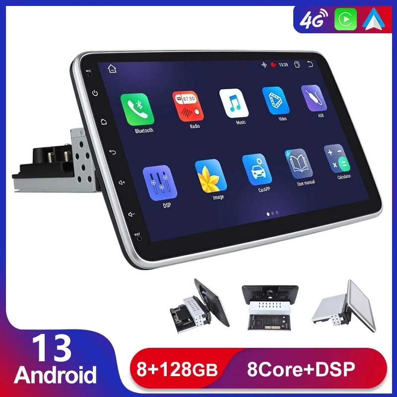 Single 1 Din Android 13 Car Radio Universal Car Multimedia Player for Stereo Player WiFi GPS Navigation Bluetooth 4G+WIFI DSP