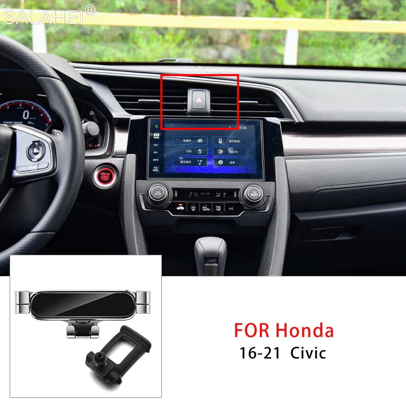 

Gravity Car Mobile Phone Holder GPS Support For Honda Civic 10th Gen 2016 2017 2018 2019 For Iphone Xiaomi Huawei Accessories