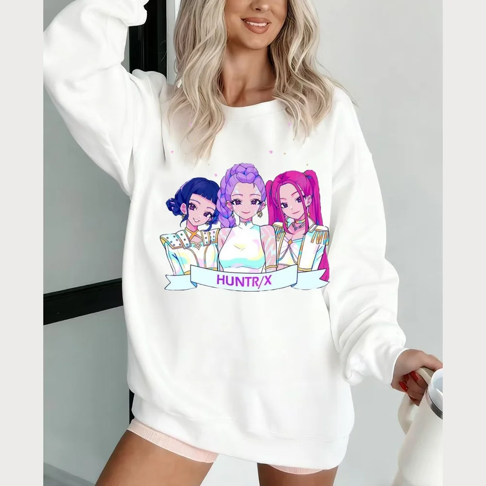 2025 سخونة KPop شيطان هنتر كنزة صوفية قطنية/بلوزة قطنية ريترو عادية بالإضافة إلى المخملية سماكة الخريف والشتاء عناصر الموضة