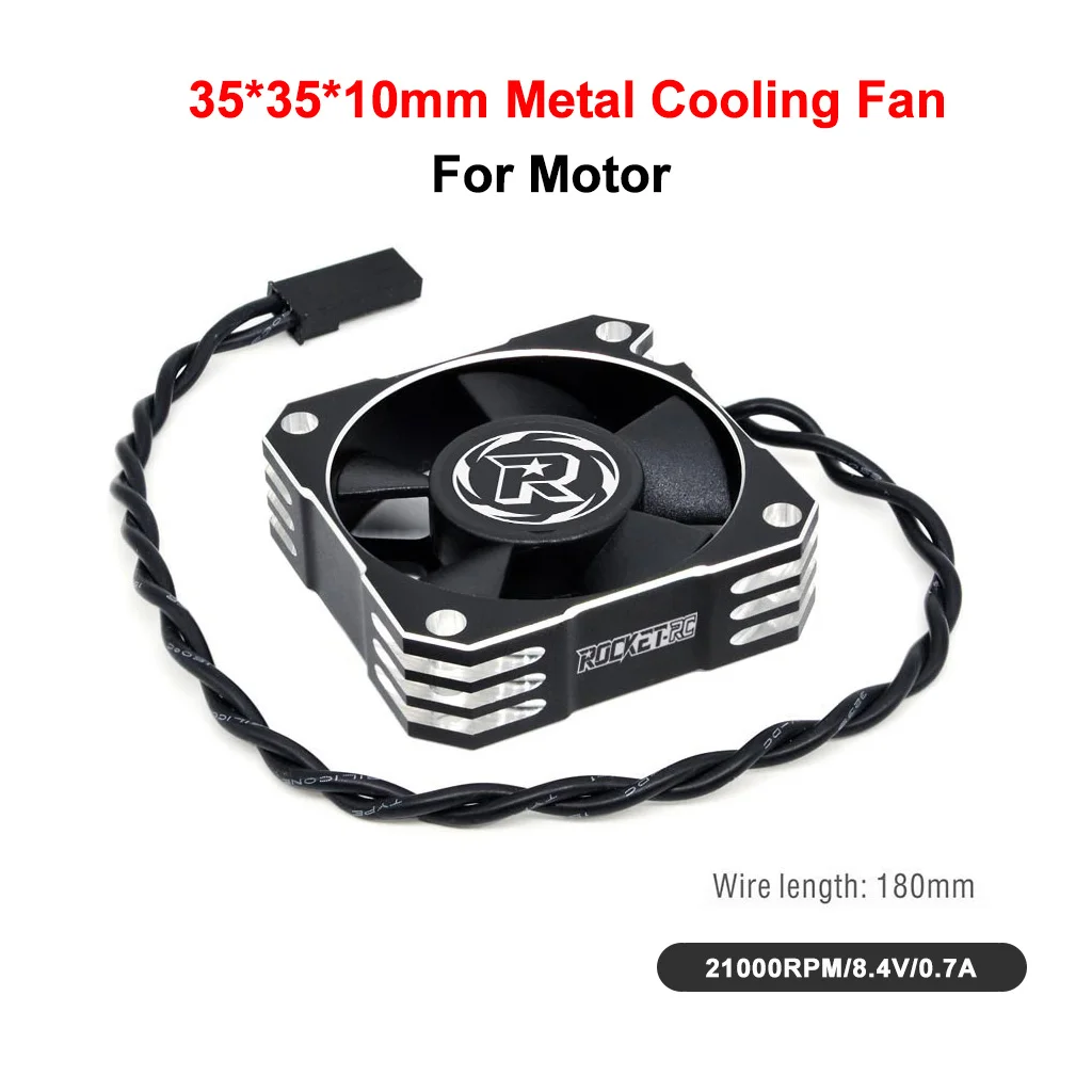 Surpasshobby Rocket-RC 25mm 30mm 35mm 40mm 50mm Metalen Koelventilator Voor RC Auto Motor ESC Warmteafvoer Zilver Zwart