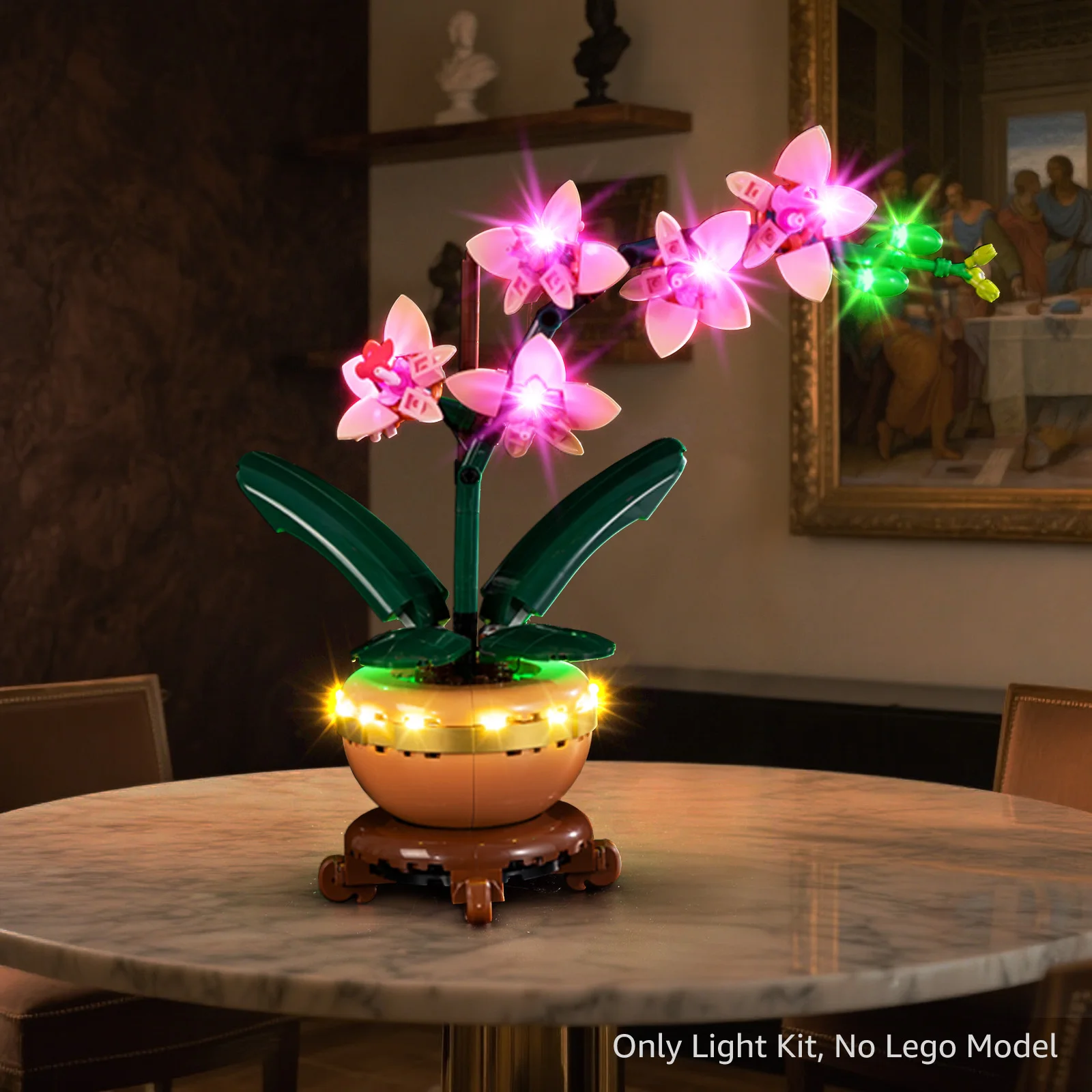 LED-Beleuchtungsset ohne Modellbausatz, geeignet für LEGO Mini Orchid 10343 Bausteine