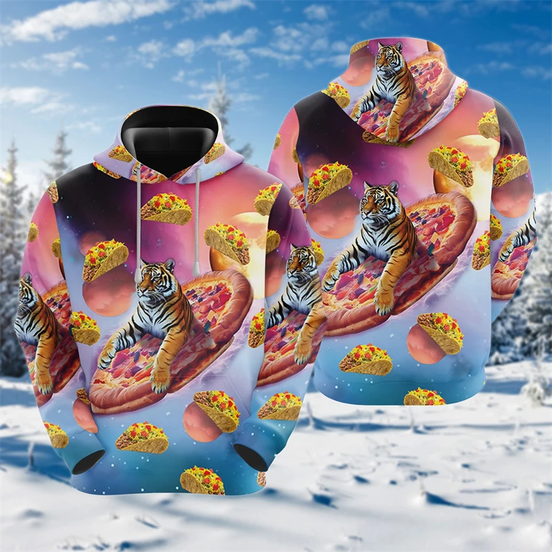 ثلاثية الأبعاد البنغال النمر طباعة هوديس للرجال الملابس Harajuku موضة الحيوان هودي الصبي رياضية القوطي خمر الرعب البلوفرات بلوزة أطفال #4