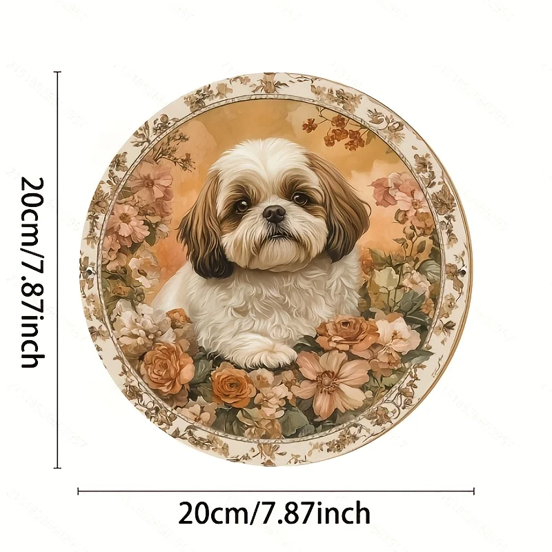 Puppy Vintage Metal Sign, Dog Theme Wall Art Decoration, Ideal for Home, Cafe, Restaurant Indoor and Outdoor Use 1pc 8X8 Inch (2