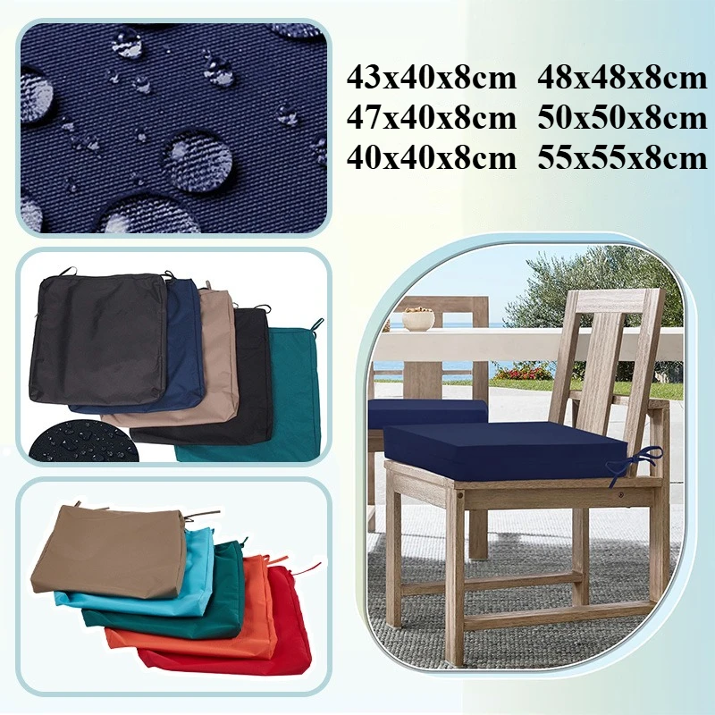 Outdoor Waterproof Garden Courtyard Sofa Cushion Cover Rattan Chair Seat Pad Replacement, Anti-slip Lace-up Bench Cushion Cover