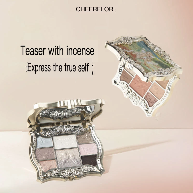 With Mirror Lip Gloss]Cheerflor Eyeshadow Comprehensive Palette For Beginners Highlight Contour