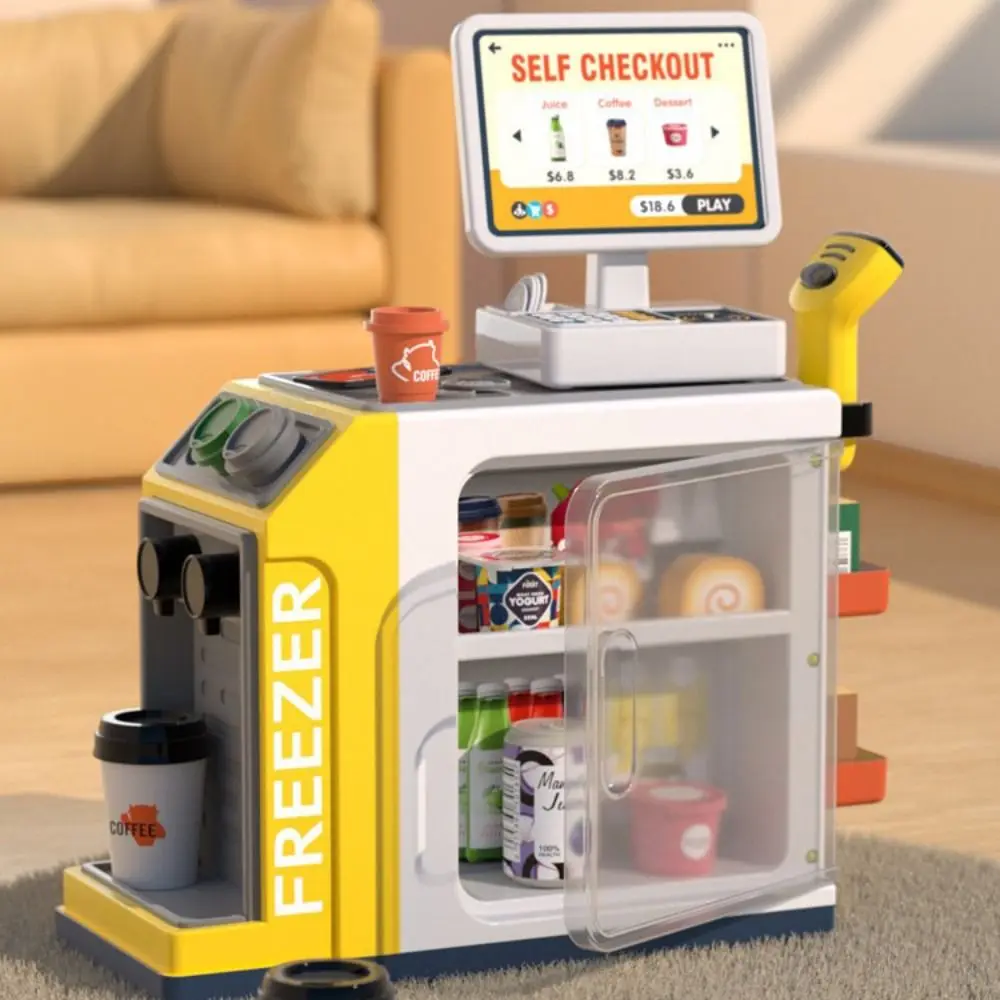 シミュレーションロールプレイレジ教育用プレイハウスシミュレーションコーヒーメーカー電卓ミニチュアフード子供用おもちゃ