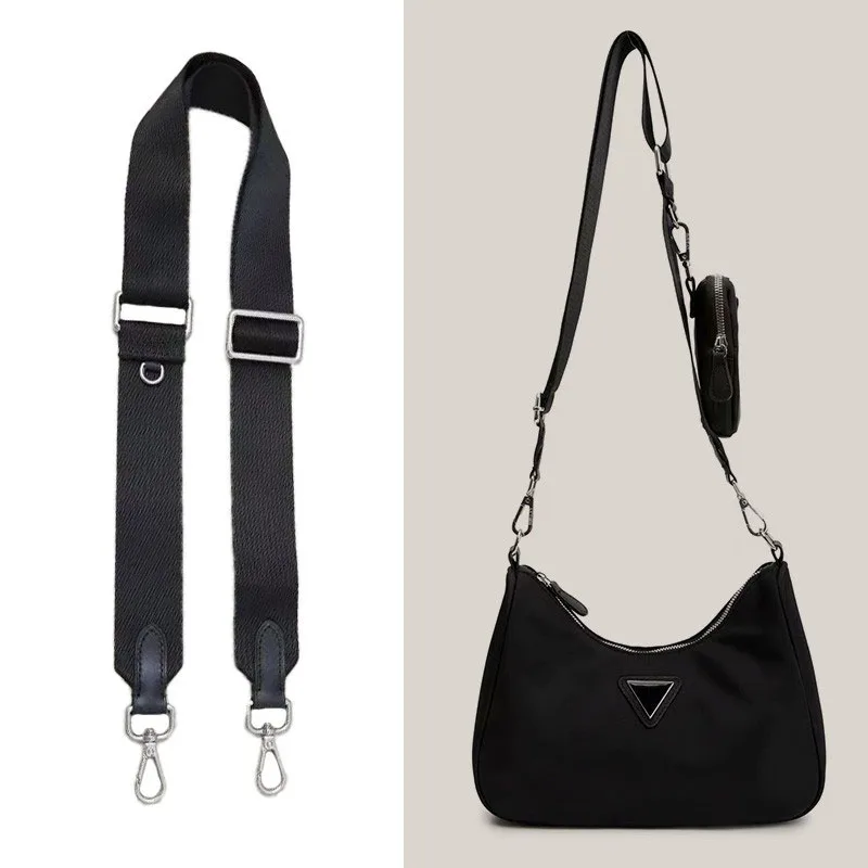 Black Canvas Strap Replacement for  Hobo Bag Three-In-One Crossbody Shoulder Bag Belt Accessories Fashionable Accessories