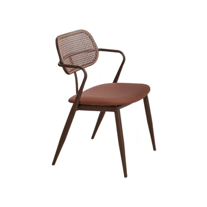 중세 등나무 의자 쌓을 수 있는 식사 의자 홈 등받이 책상 의자 카페 발코니 레저 의자 식탁 의자