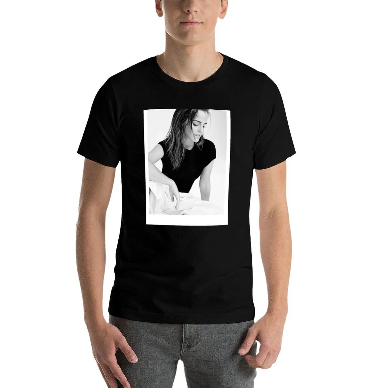 إيما واتسون تي شيرت تي شيرت للرجل جرافيك خمر تي شيرت للرجل جرافيك مضحك القطن التي شيرت 100% تي شيرت