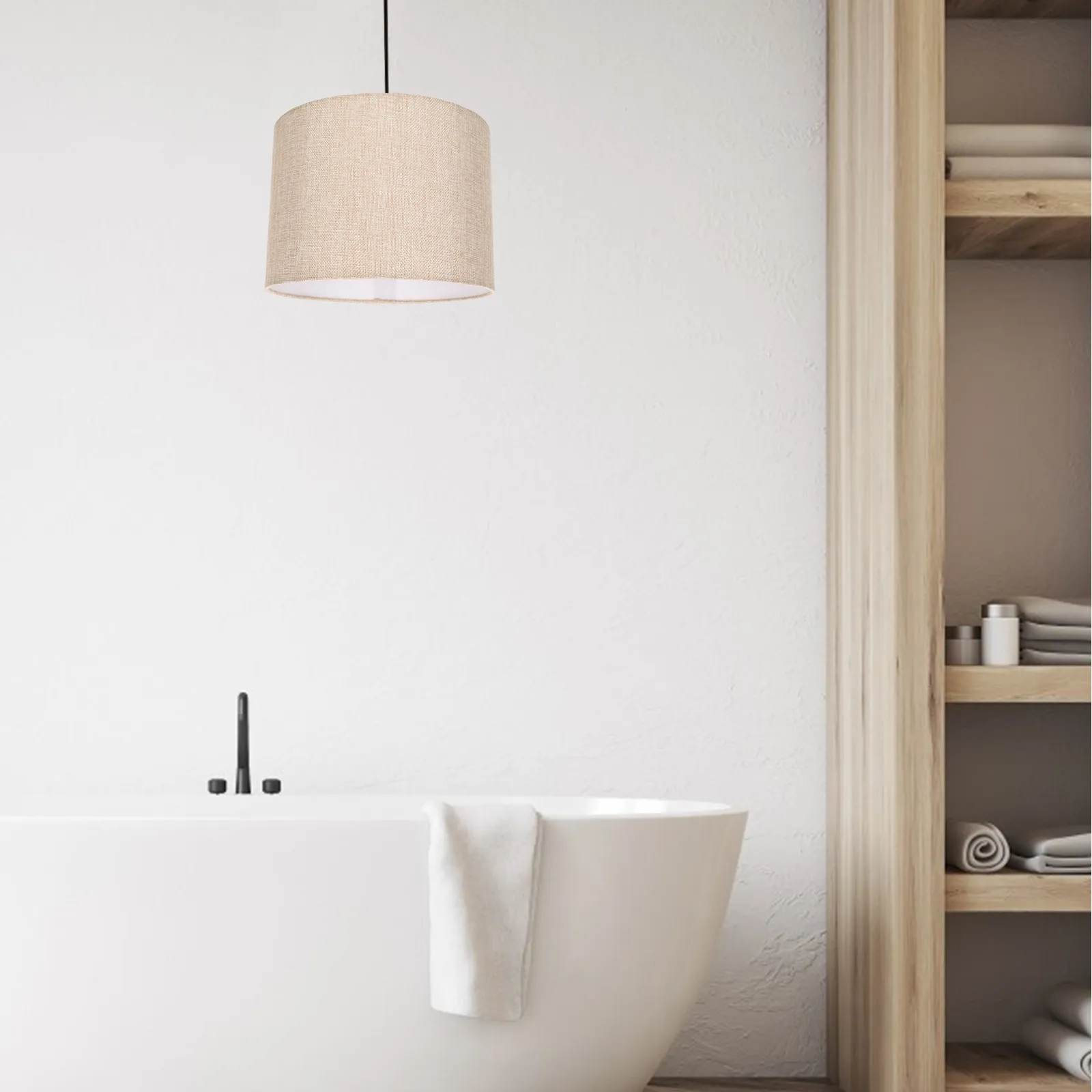 

Small Linen Lamp Shade Cloth Light Cover Simple Installation Lamp Cover for Table Floor Desk E27 E14 Warm Atmosphere Home