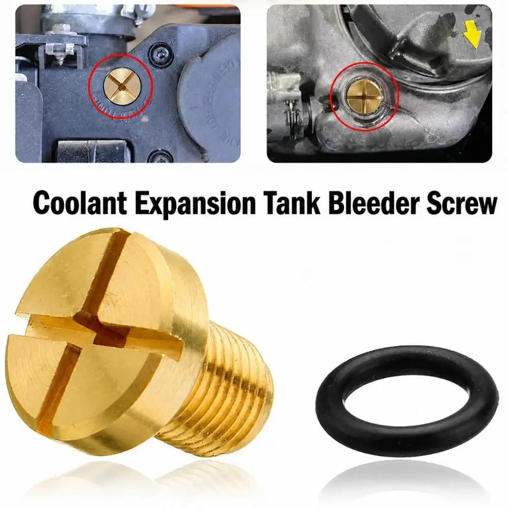 Replacement Part Brass Coolant Expansion Screw External Thread Gold Color Water Drainage Screw With O-ring Radiator Plug