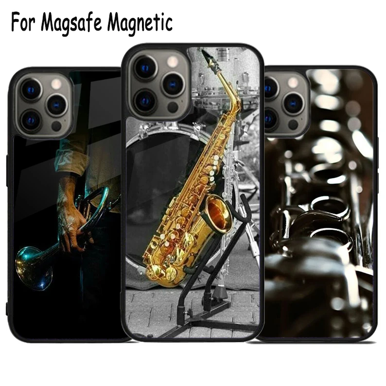 Piccolo Trumpet Brass Instruments Wireless Charge Magsafe Phone Case For iPhone 15 16 14 13 11 12 Pro Max Plus Magnetic Cover