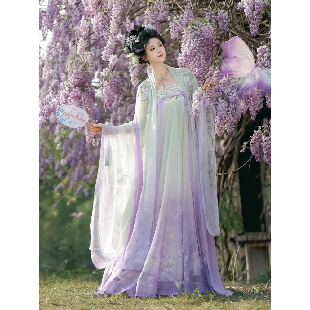 Heavy industry embroidered big-sleeved shirt chest-length skirt super fairy daily