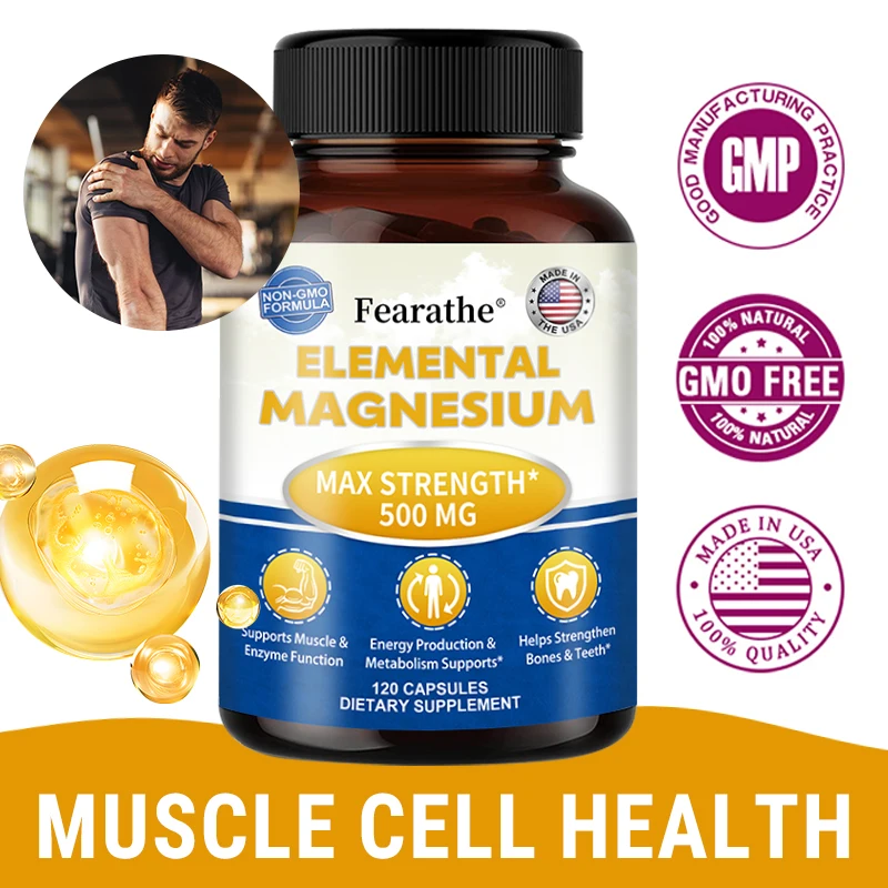 

Magnesium Complex Capsules 500mg with Magnesium Oxide & Citrate, High Absorption, Support Bone, Muscle & Mood Wellness