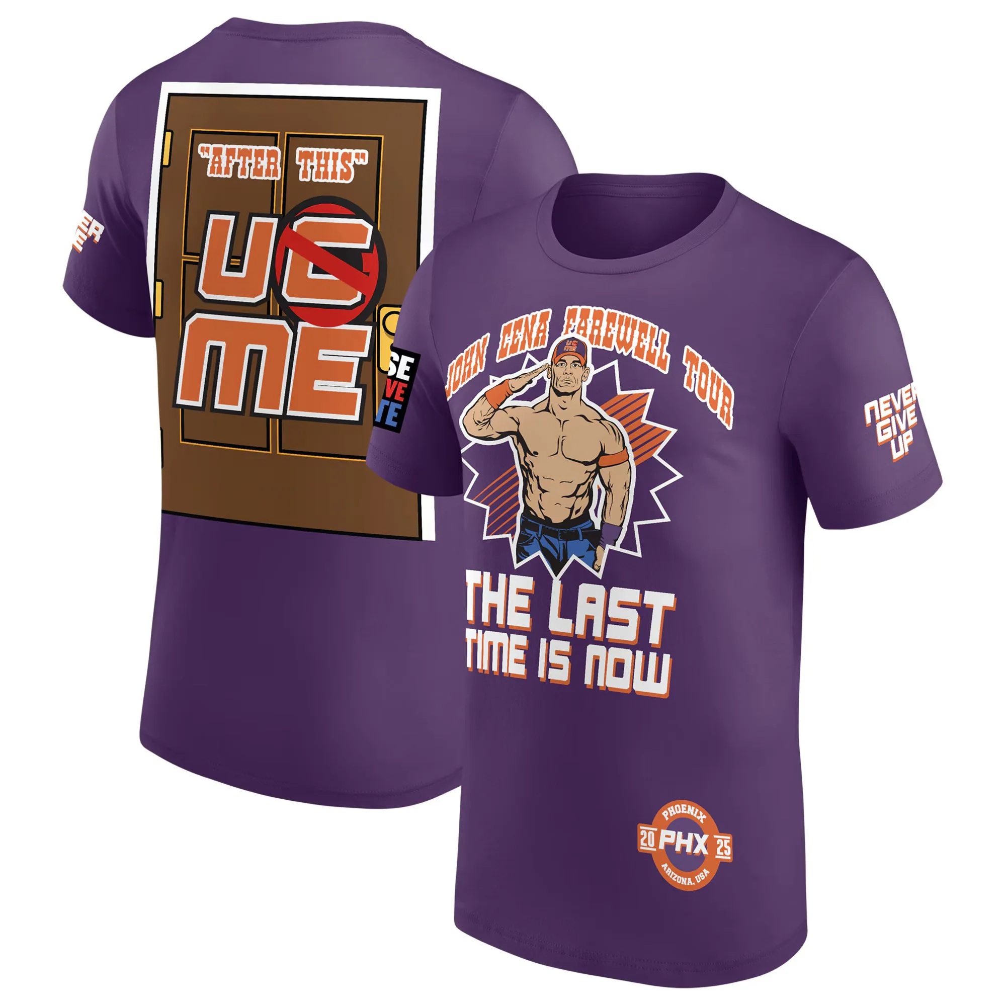 Men's Purple John Cena Farewell Tour 2025 Phoenix T-Shirt Summer Women Tee Shirts 2025 New Fashion Sports Children Clothes Tops