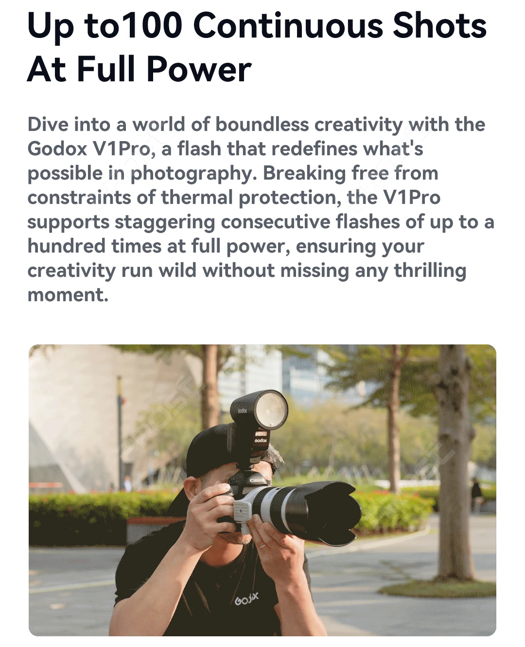 Godox V1 Pro V1Pro TTL Li-ion Round Head Camera Flash Wireless Transmission Speedlite Flash for Canon Nikon Sony Fuji Olympus