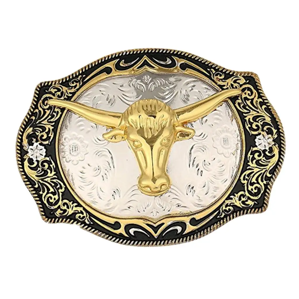 Men Classic Belt Buckle Western Cowboy Cowgirl Engraved Belt