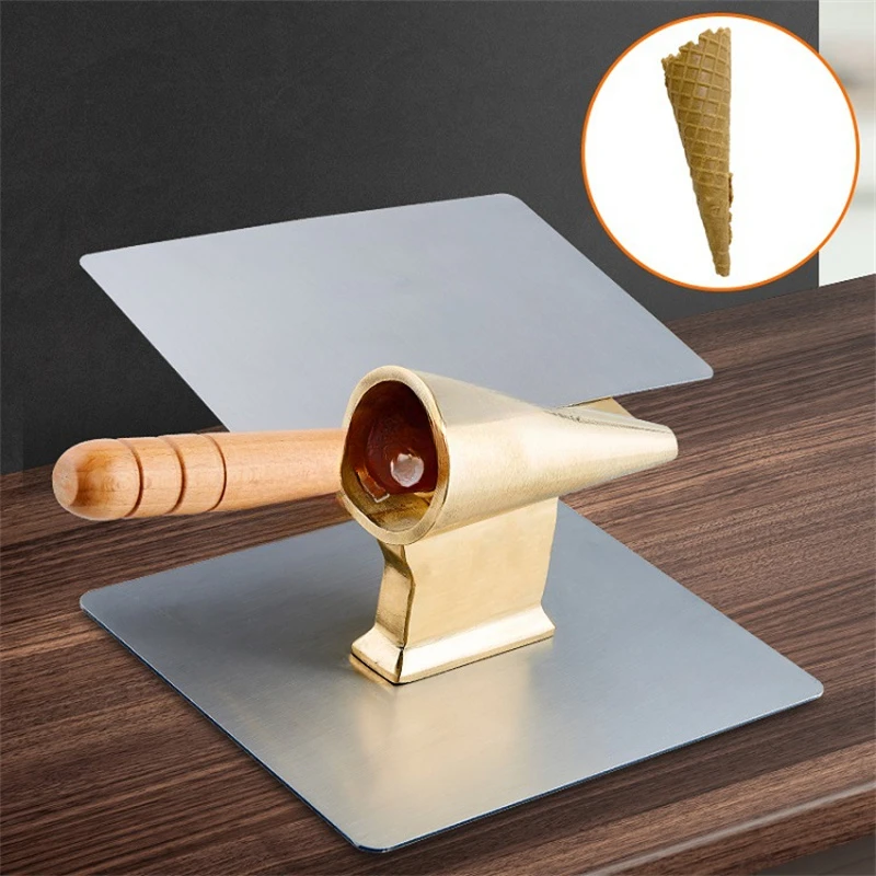 FOR Copper Cone Waffle Roll Mold Cream Ice Egg Roller Maker DIY Baking Pastry Molds Horn Forms Cones Shaper Making Mould Crispy