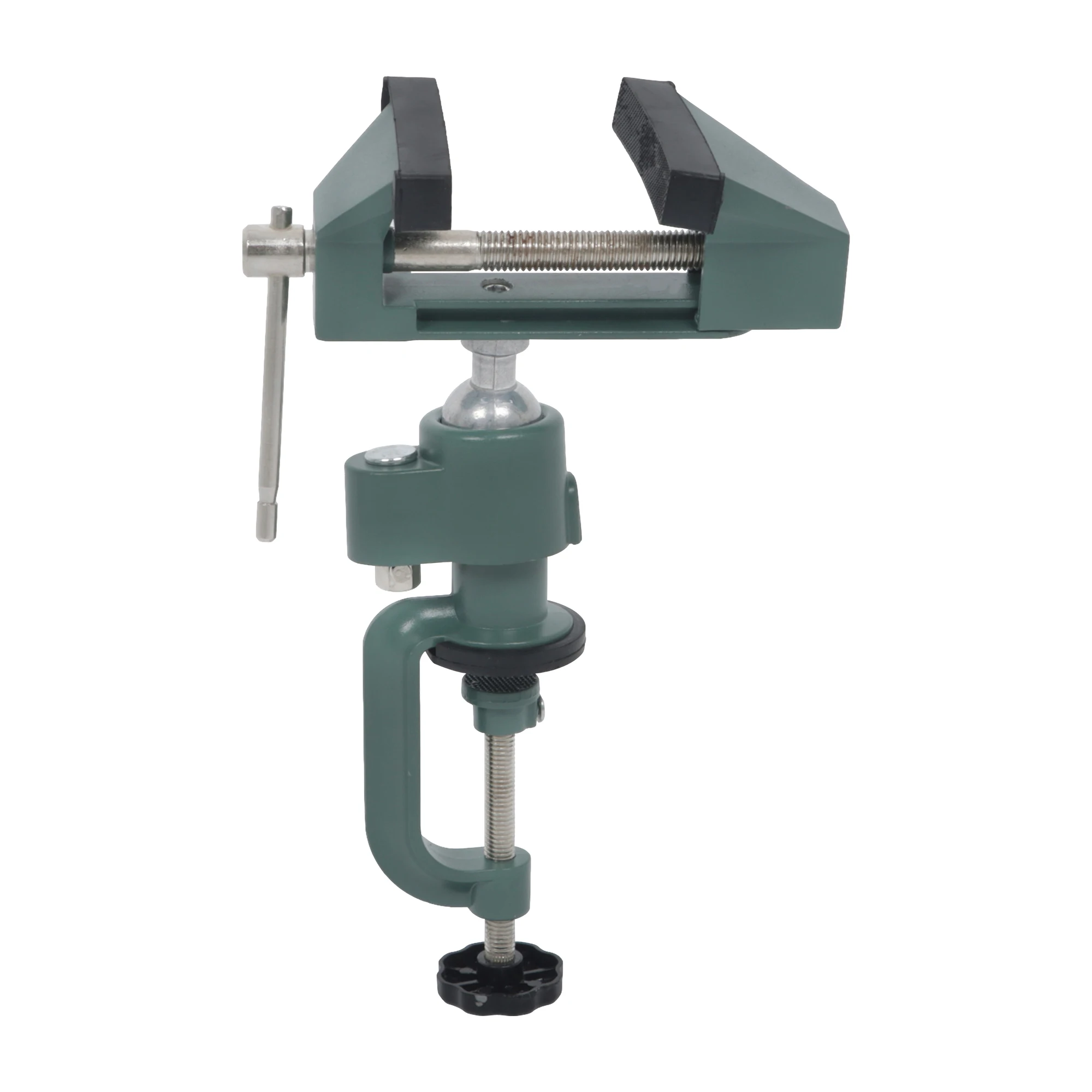 3 Inch Aluminum Rotating Bench Vise 360° Swivel Table Clamp for Wood Metal Crafting