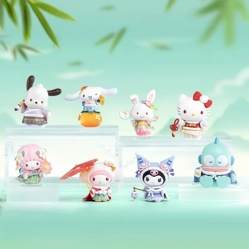 

Официальная оригинальная серия Sanrio Four Seasons, китайская одежда, слепая коробка, товары Hello Kitty Cool Lomi, подарки