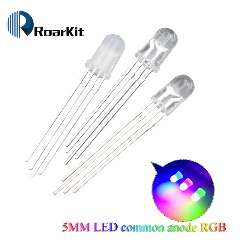 20/100Pcs 4pin 5mm RGB Led Diode Light Lamp Tricolor Round Common Cathode/Anode LED F5 Light Emitting Diode Red Green Blue