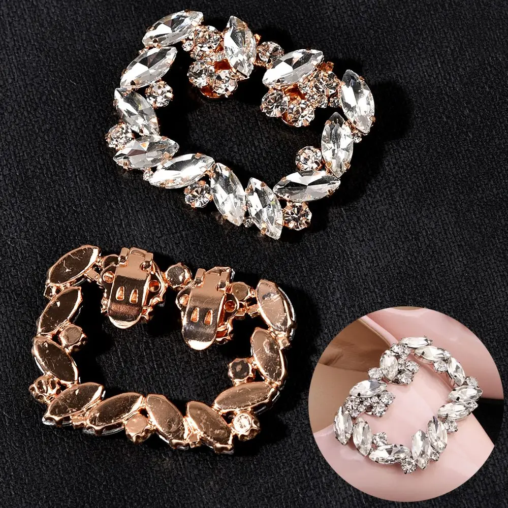 

1PC Rhinestone Wedding High Heel Charm Buckle Shoe Decorations Clip Square Clamp Shiny Clips