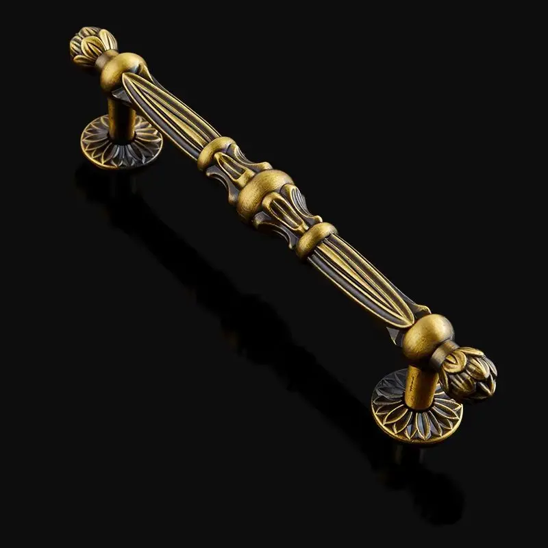 10PCS Solid Zinc Alloy Antique Furniture Pulls Handles Drawer Knobs Cupboard Wardrobe Closet Dresser TV Cabinet Pulls Knobs
