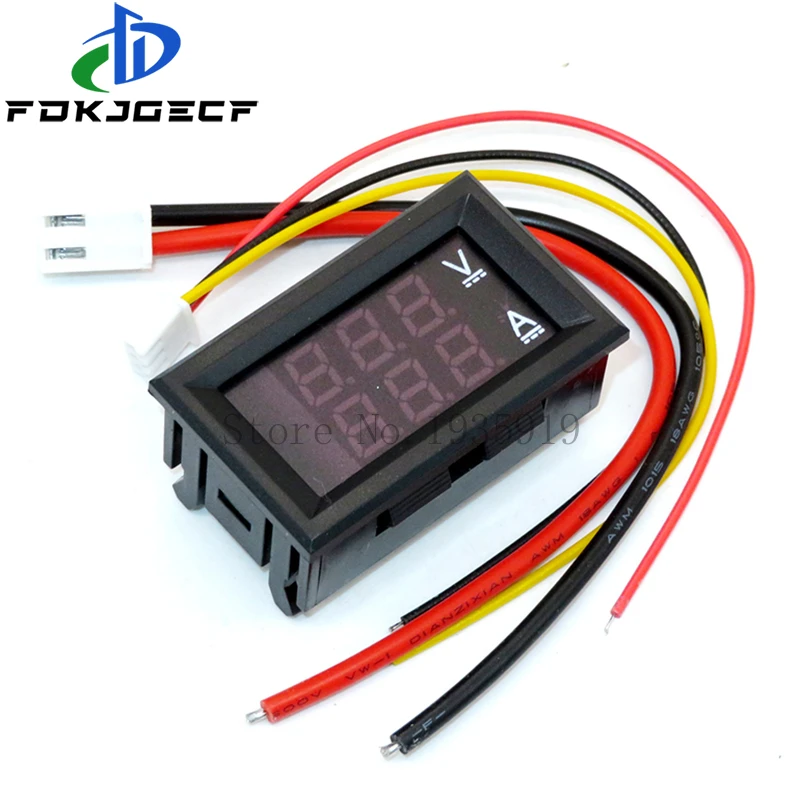 DC 0-100V 1A 10A 50A 100A Voltmeter Ammeter Amp Dual Digital Volt Meter Gauge LED display Meter Voltage Indicator Shunt