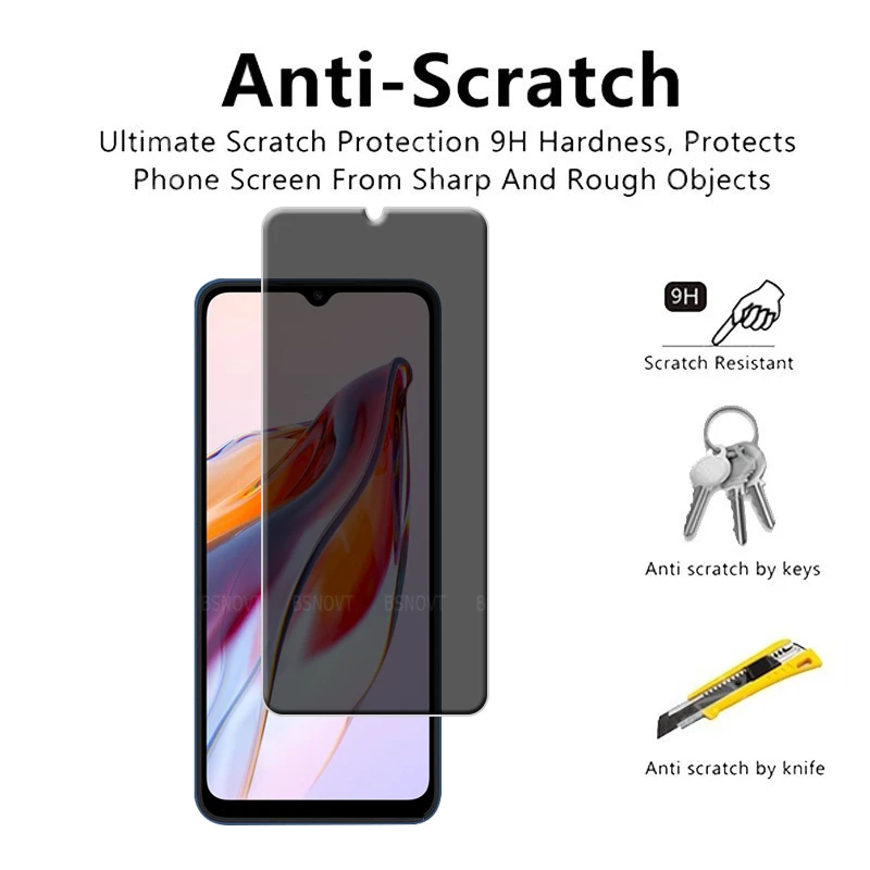 4/3/2/1 шт. для Redmi 12C Стекло Xiaomi Redmi 12C закаленное стекло 9H HD конфиденциальность антишпионский клей Защитная пленка для экрана Redmi12C Redmi 12C