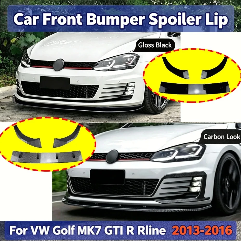 

Car Front Bumper Spoiler Lips for VW Golf MK7 GTI R Rline 2013-2016 Lower Shovel Skirt Diffuser Splitter Auto Accessories Tuning