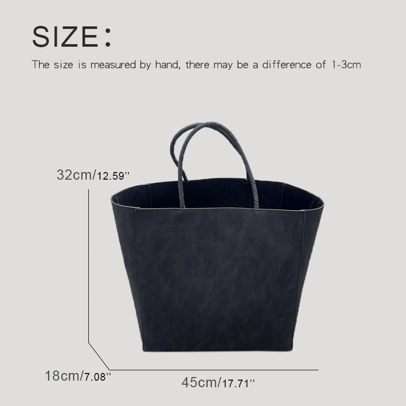 Large Capacity Casual Tote Bag For Women Luxury Designer Handbag Purse 2023 New In Faux Suede Vintage With Inner Pocket Shoulder