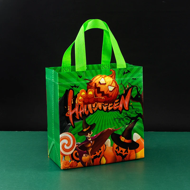 Happy Halloween,Big Scary Pumpkin,Kids,Party Supplies,Candy,Goodie,Non Woven Reusable Gift Bags,12/30pcs