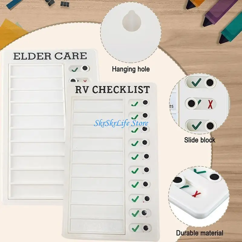 E65E Multifunctional Memo Board Wall Daily Affair Checklist Reusable RV Checklist Pad