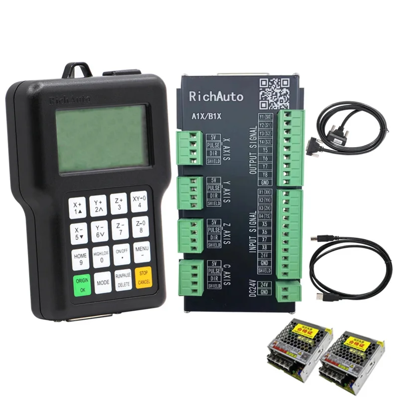 RichAuto DSP A11 CNC Controller A11E 3 Axis Motion Controller Remote For CNC Engraving And Cutting English Version 75W Power