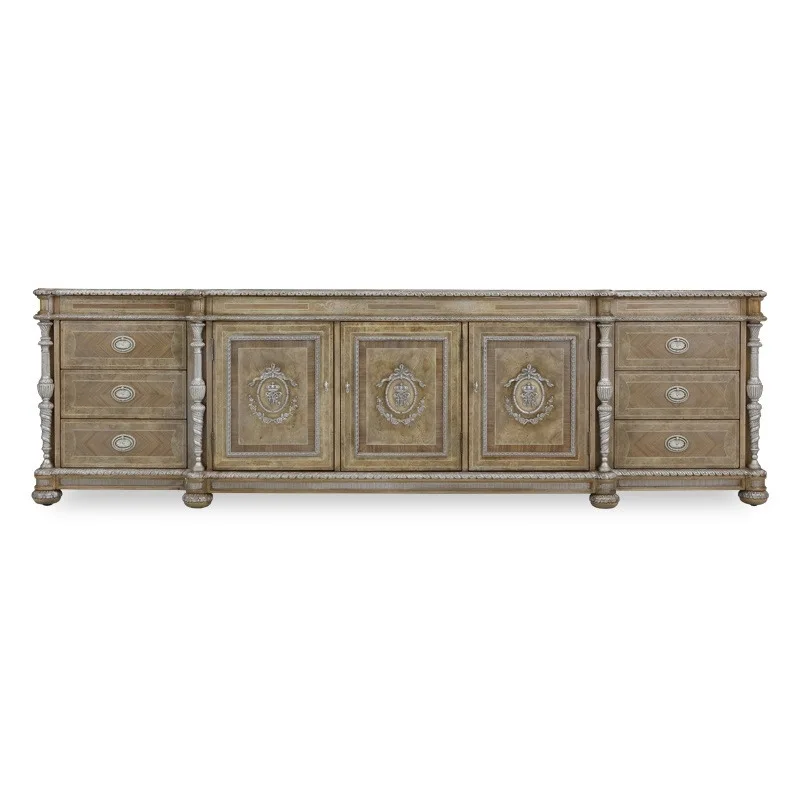 

French neoclassical living room TV cabinet large apartment villa floor cabinet furniture
