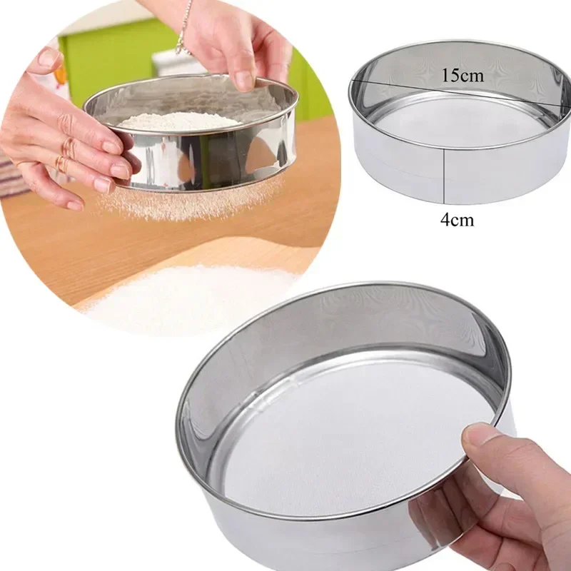 1pc Mesh Flour Sifting Sifter Sieve Strainer Cake Baking Household Kitchen Tools Great for Sifting Flour Stainless Steel 15cm