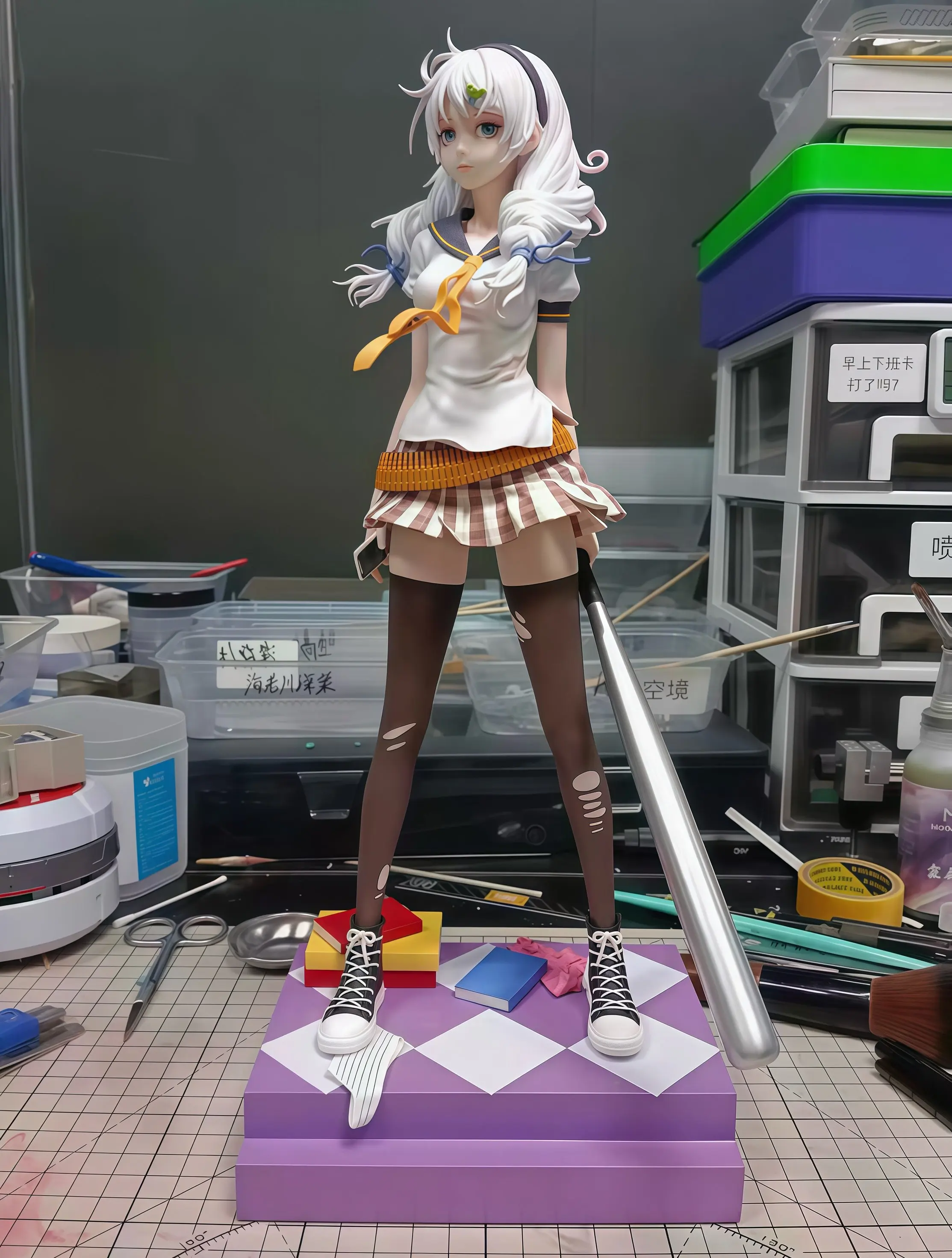 

Коллекционная фигурка Mihoyo Genshin Impact: Кьяна Каслана в школьной форме, 25 см, серия «Бейсбольная бита», высококачественная, для декора и подарка