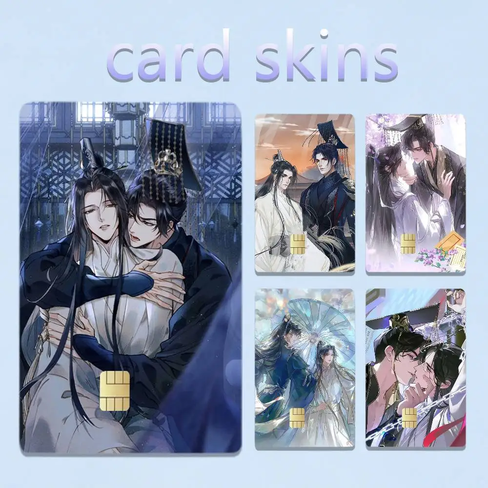 The Husky And His White Cat Shizun 4pcs 1Set Laser Holographic Sticker Skin Cover for Credit Bank Debit Card