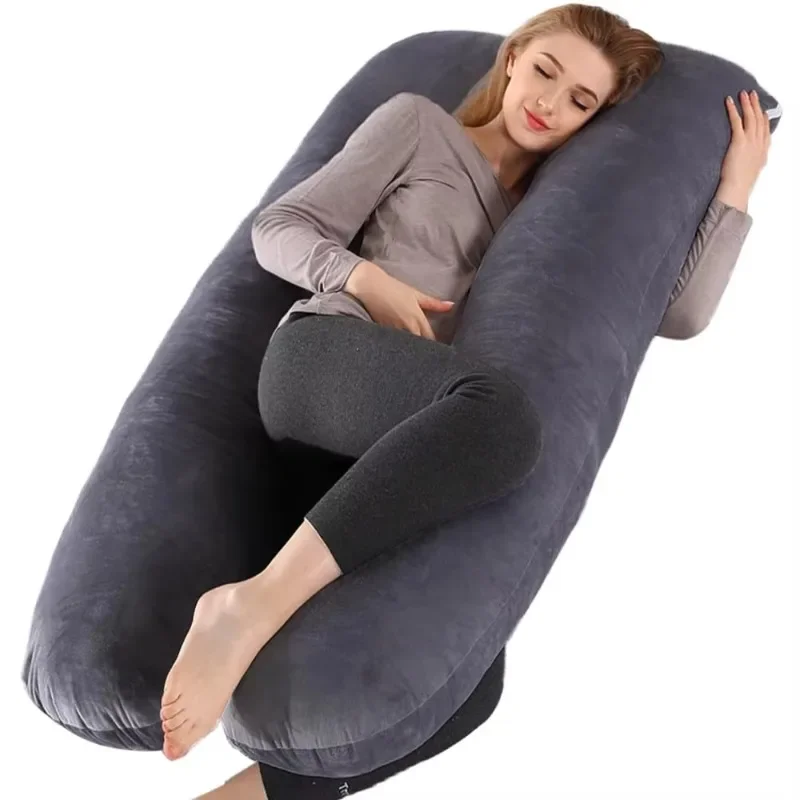 Almohada premamá de cuerpo completo en forma de U con funda extraíble