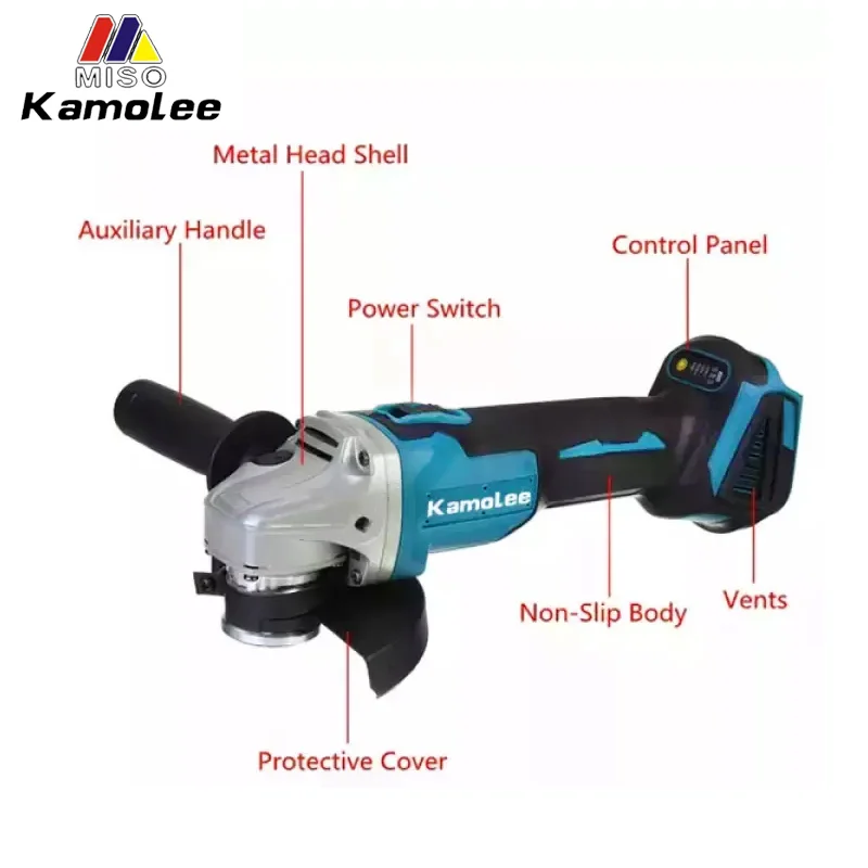 Kamolee 18500RPM 100MM/125MM Brushless Cordless Angle Grinder Without Battery But Compatible with Makita 18V Battery