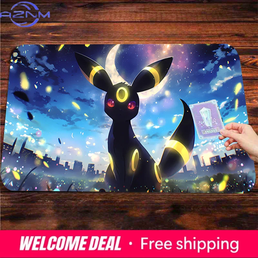 Crescent Moon Umbreon TCG Playmat Non-Slip Washable Desk Mat