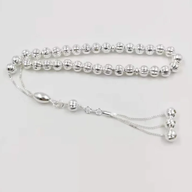 100-real-925-sterling-silvers-tasbih-pure-silvers-rosary-33beads-muslim-bracelet-islamic-ramadan-eid-gift-turky-jewelry