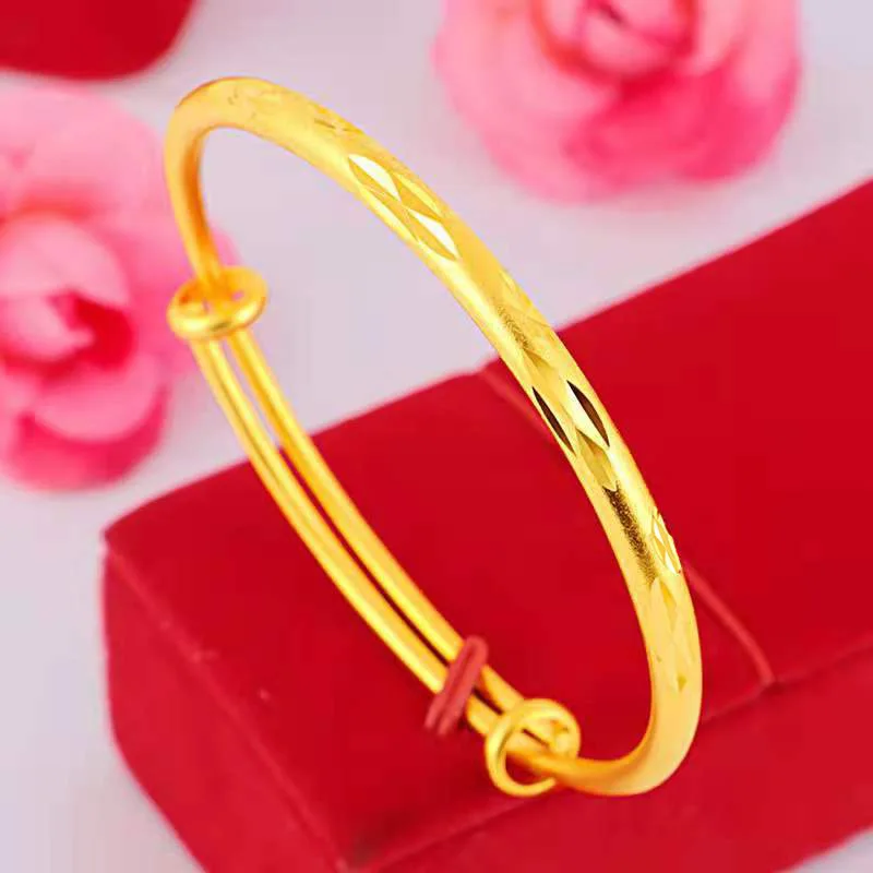 18K gold bracelet star car flower round belly push-pull bracelet AU750 bracelet ladies temperament fashion frosted