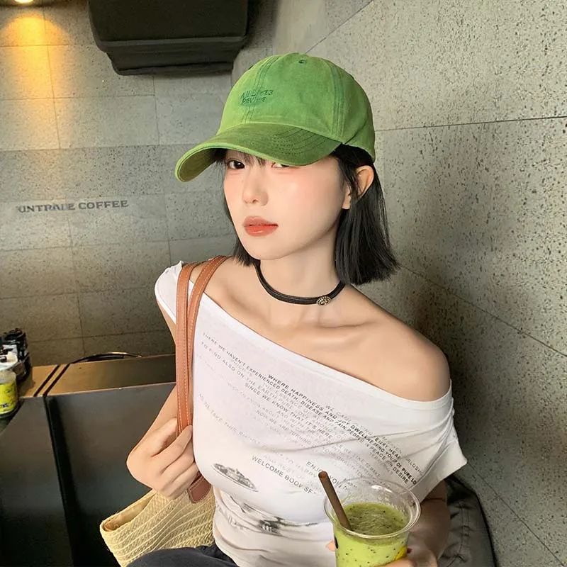 Czapka baseballowa w stylu koreańskim z bawełny, regulowana, dla młodzieży i kobiet, prosta, jednokolorowa, z szerokim rondem i daszkiem, czapka typu snapback dla mężczyzn, czapka skull cap.