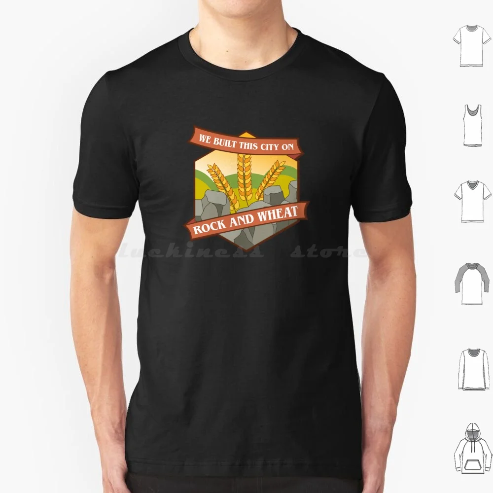 We Built This City On Rock And Wheat Funny Board Games T Shirt Cotton Men Women DIY Print Catan Settlers Of Catan Board Game