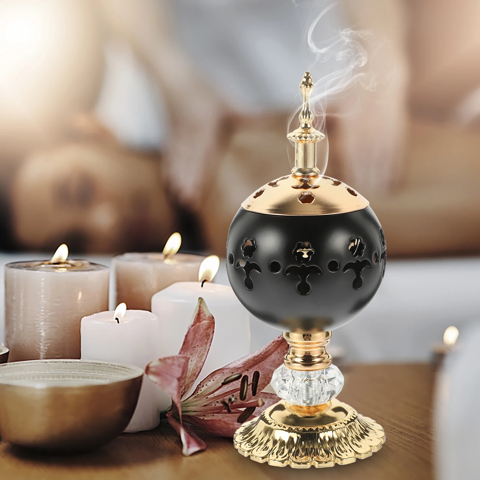 

Smooth Surface Aromatherapy Burner Safe Use Incense Cones Holder Home Spa Meditation Tool